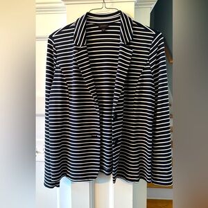 J Jill Navy & White Stripe Blazer Size L